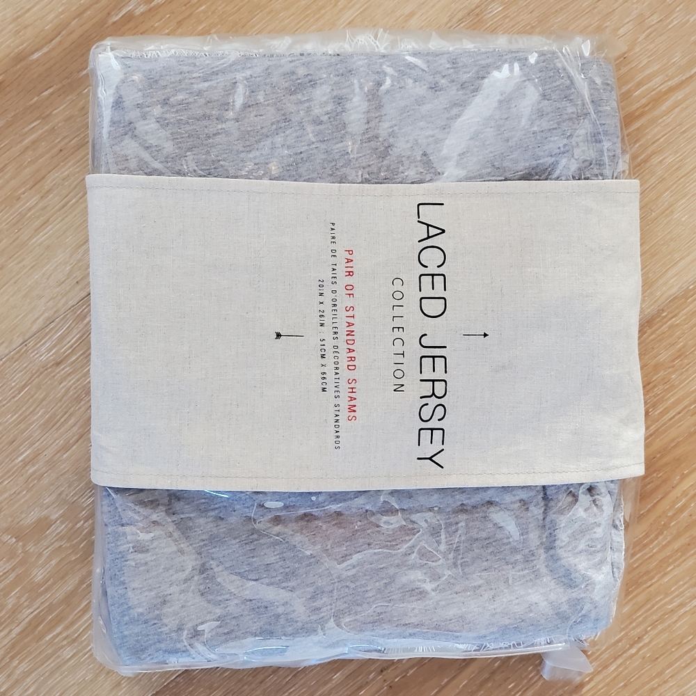 New Anthropologie Laced Jerset sham - pair